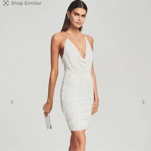 Retrofete Mindi White Sequin Dress